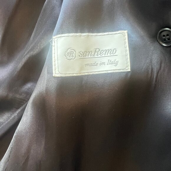 Vintage Men's San Remo Long Dress Coat, Navy, 38R - Picture 9 of 11